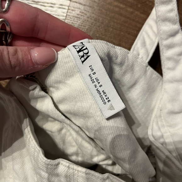 Zara White Denim Corset Crop Top - Picture 4 of 4